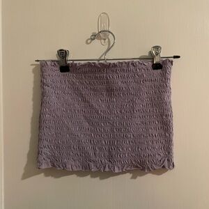 Wild Fable Smocked Strapless Cropped Bandeau Top Lavender Purple Like New Sz. M